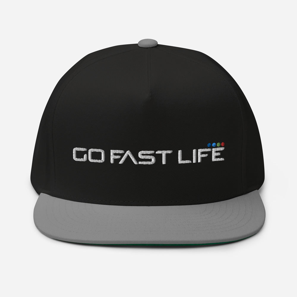 Flat Bill Cap / White Logo / Multiple Colors