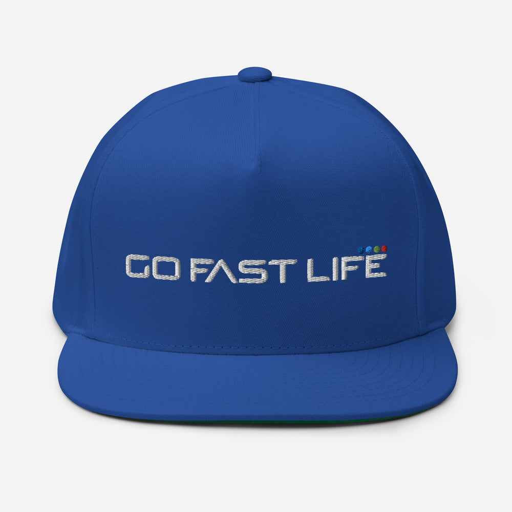 Flat Bill Cap / White Logo / Multiple Colors