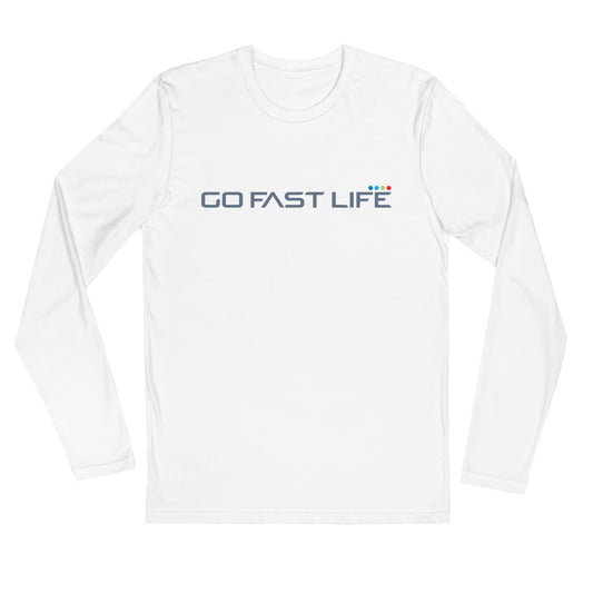 Long Sleeve Fitted Crew / White